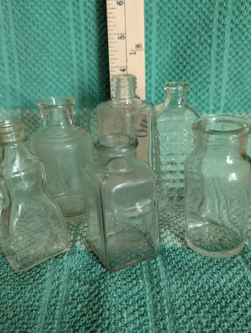 Set Of Distressed Glass Bottles, Altered/Mixed Media Artists, Display